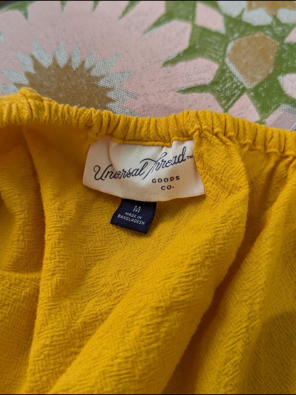 Universal Thread Bright Yellow Sundress Open Tie Back 100% Cotton With Pockets - Picture 8 of 12